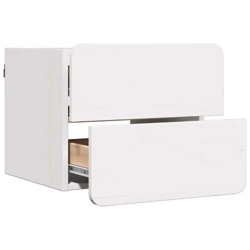 Naktinis staliukas su stalčių 2 pcs Balta 39 x 34 x 33 cm