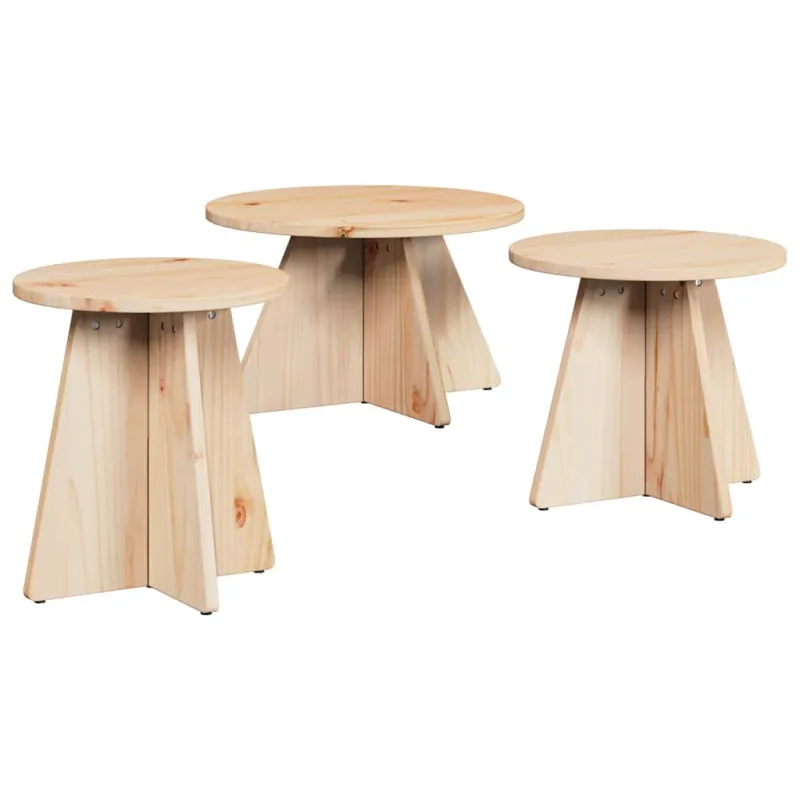 Kavos staliukas 3 pcs Natūrali