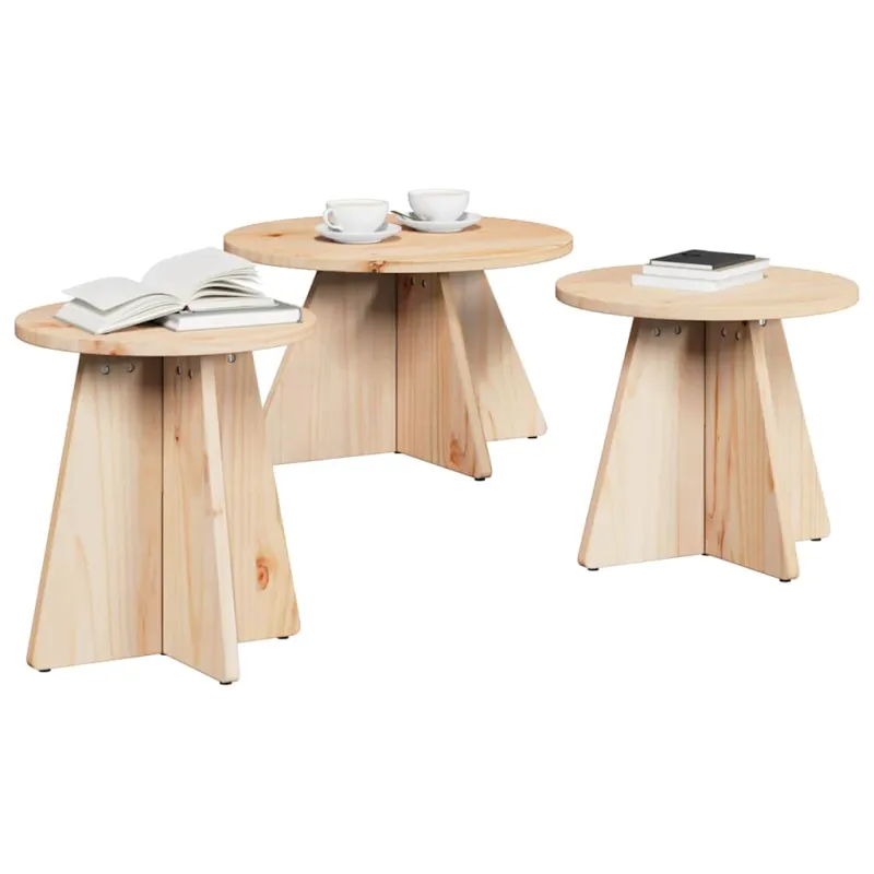 Kavos staliukas 3 pcs Natūrali