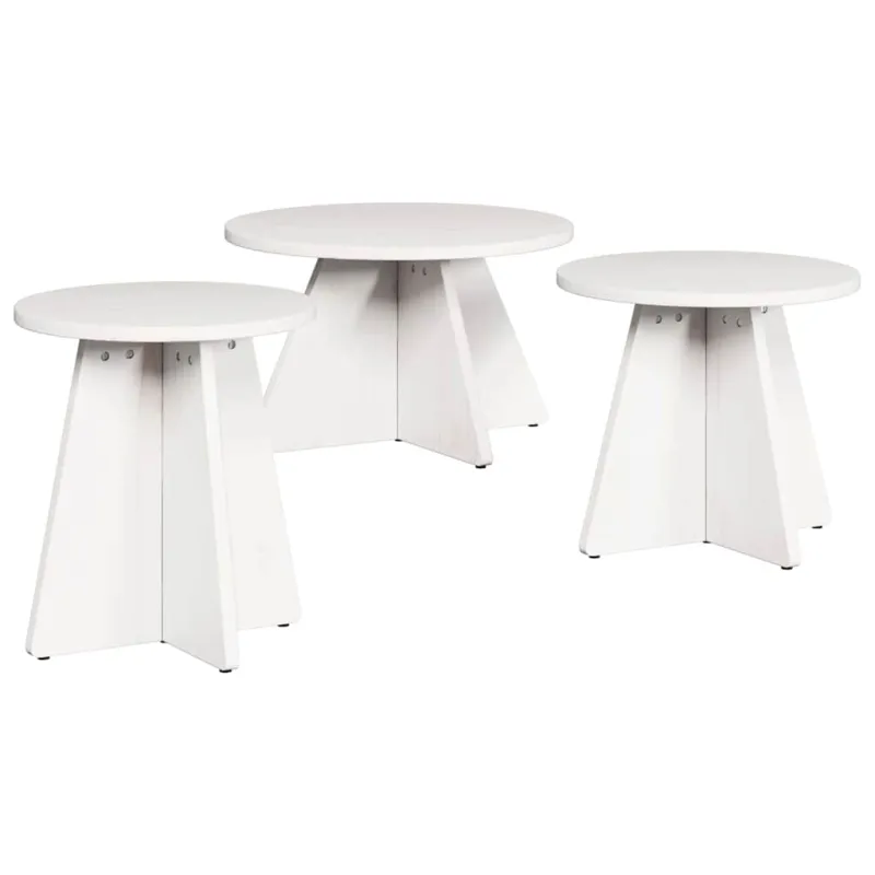 Kavos staliukas 3 pcs Balta