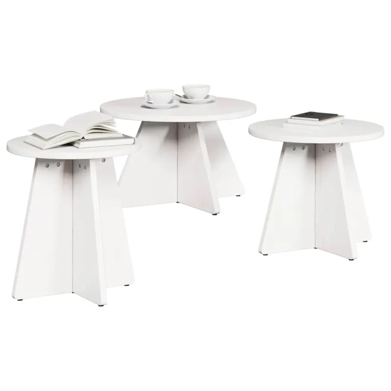 Kavos staliukas 3 pcs Balta