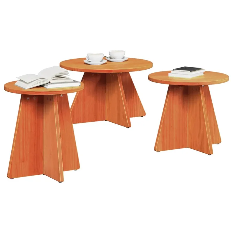 Kavos staliukas 3 pcs Vaško ruda