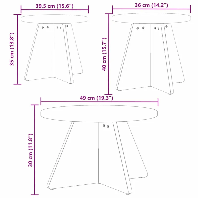 Kavos staliukas 3 pcs Vaško ruda