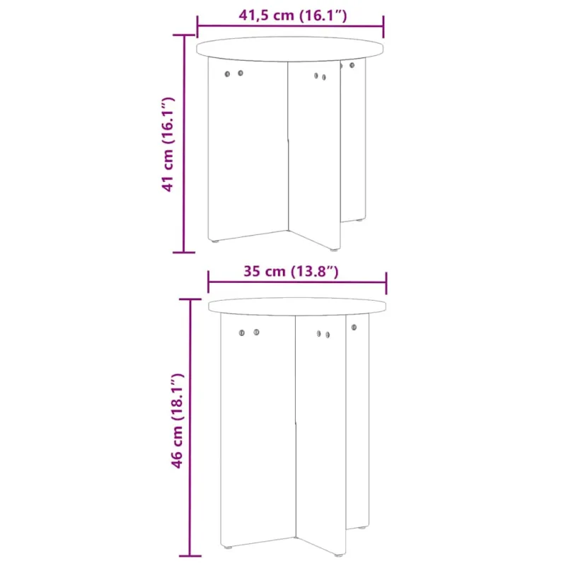 Kavos staliukas 2 pcs Vaško ruda