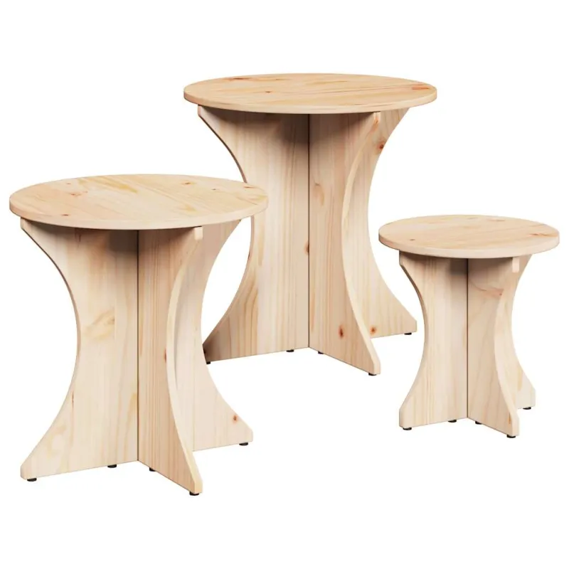 Kavos staliukas 3 pcs Natūrali