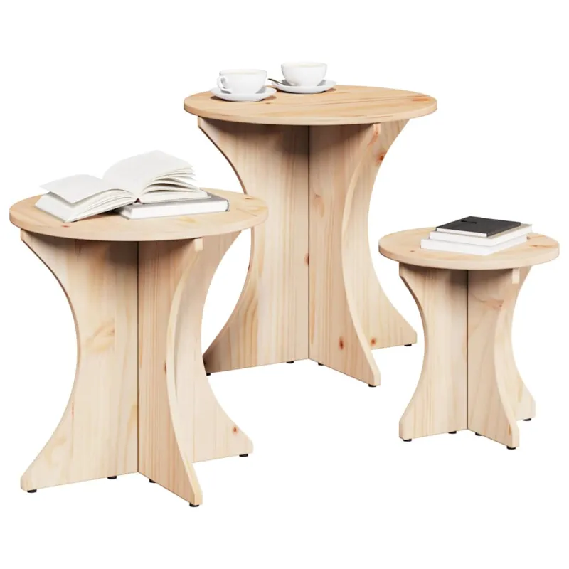 Kavos staliukas 3 pcs Natūrali