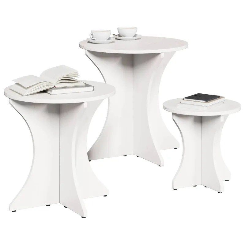 Kavos staliukas 3 pcs Balta