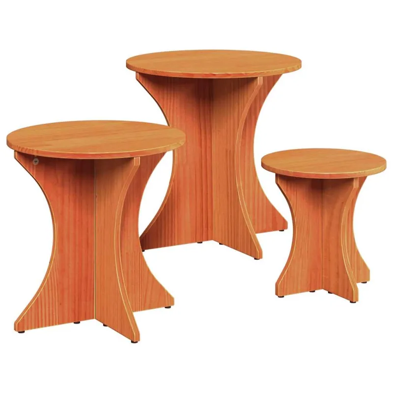 Kavos staliukas 3 pcs Vaško ruda