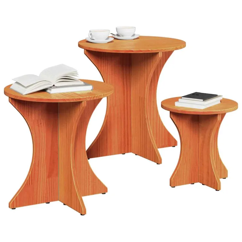 Kavos staliukas 3 pcs Vaško ruda