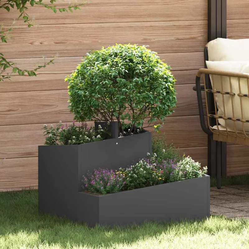 Sodo vazonas Juoda 60 x 60 x 50 cm Šaltai valcuotas plienas