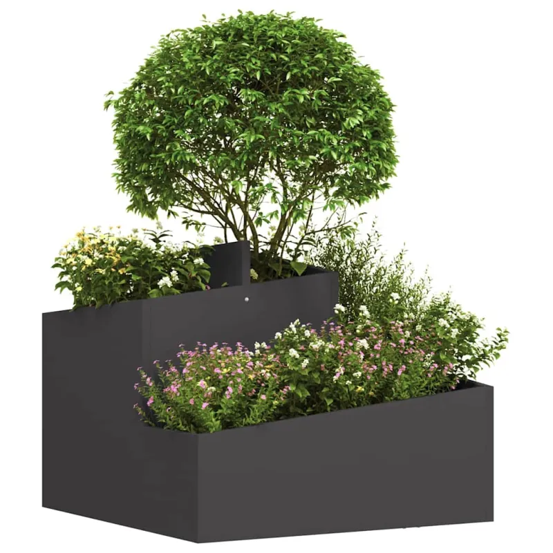Sodo vazonas Juoda 60 x 60 x 50 cm Šaltai valcuotas plienas