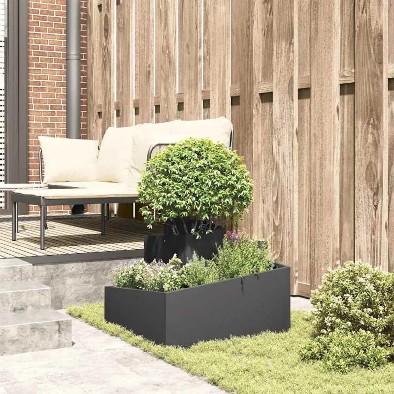 Sodo vazonas Juoda 60 x 60 x 50 cm Šaltai valcuotas plienas
