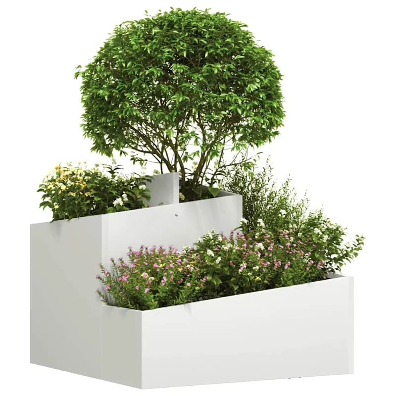 Sodo vazonas Balta 60 x 60 x 50 cm Šaltai valcuotas plienas
