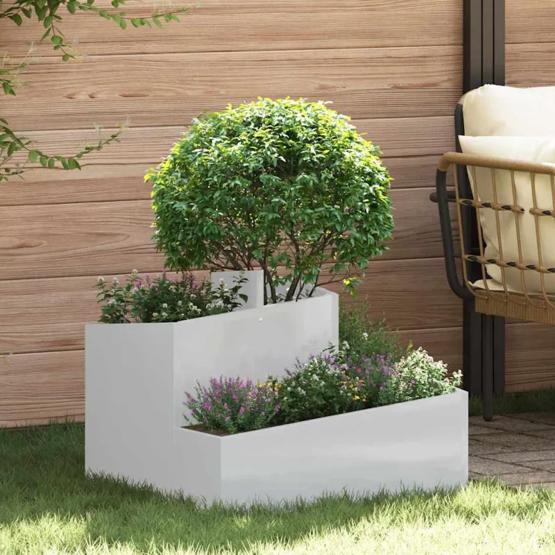 Sodo vazonas Sidabro 60 x 60 x 50 cm Cinkuota plienas