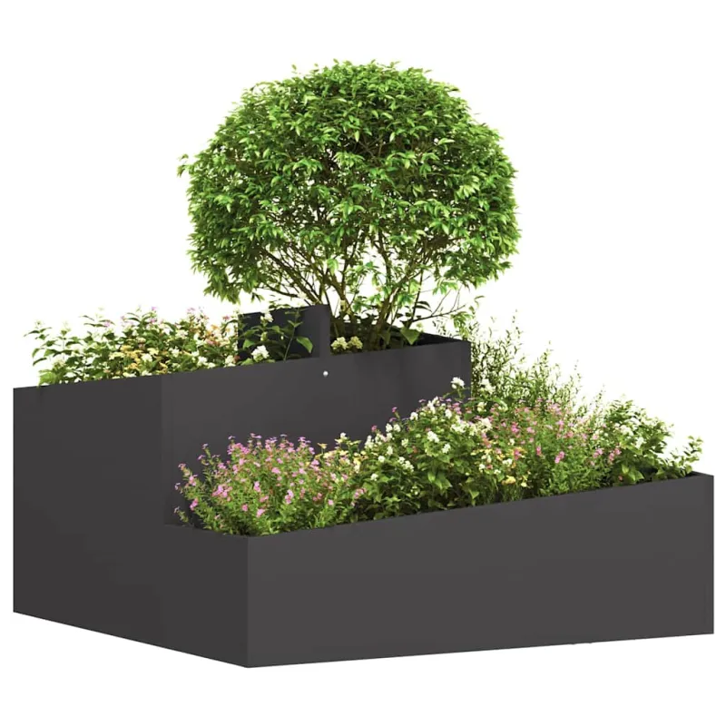 Sodo vazonas Juoda 80 x 80 x 50 cm Šaltai valcuotas plienas