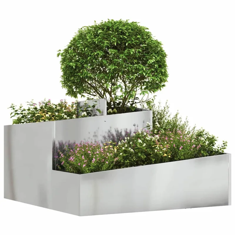 Sodo vazonas Sidabro 80 x 80 x 50 cm Cinkuota plienas