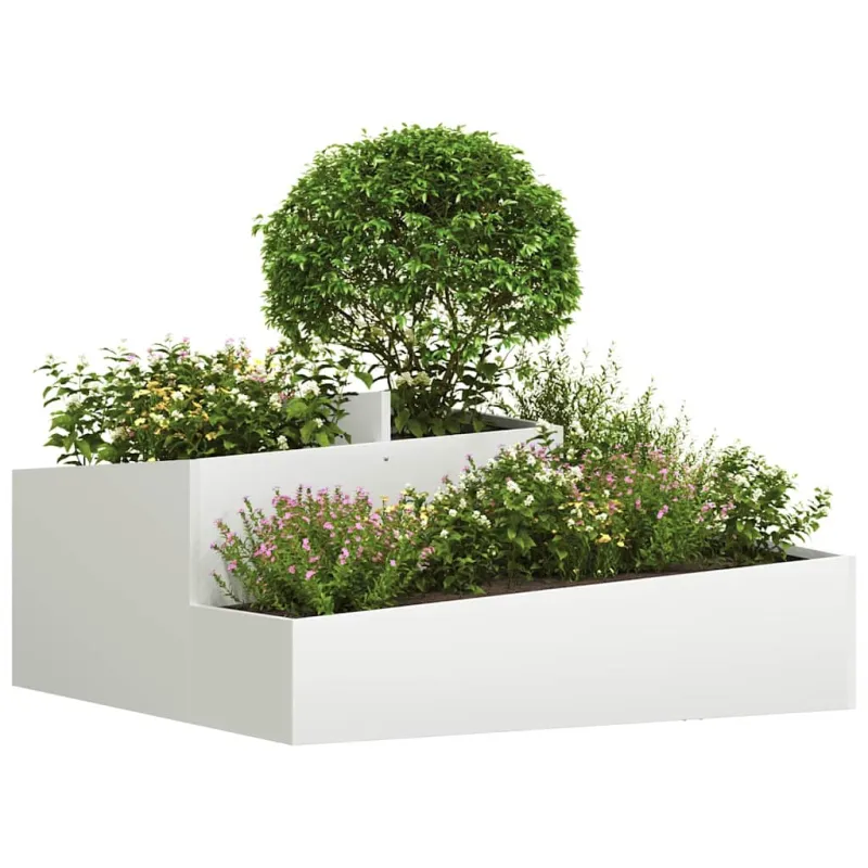 Sodo vazonas Balta 100 x 100 x 50 cm Šaltai valcuotas plienas