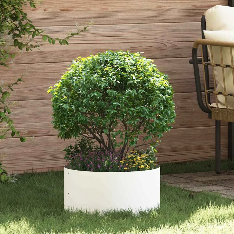 Vazonų žiedas Balta 40 x 40 x 20 cm Šaltai valcuotas plienas