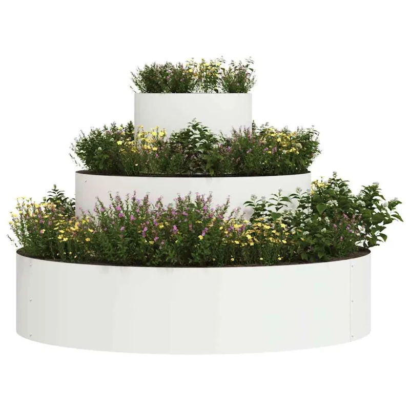 Sodo vazonas Balta 90 x 90 x 20 cm Šaltai valcuotas plienas