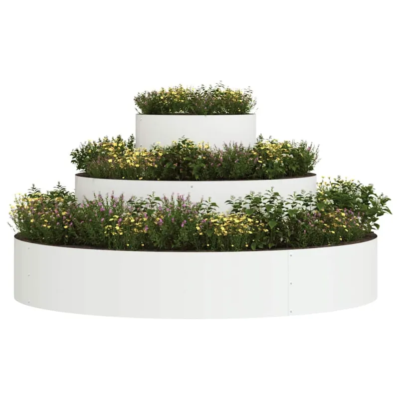 Sodo vazonas Balta 120 x 120 x 20 cm Šaltai valcuotas plienas