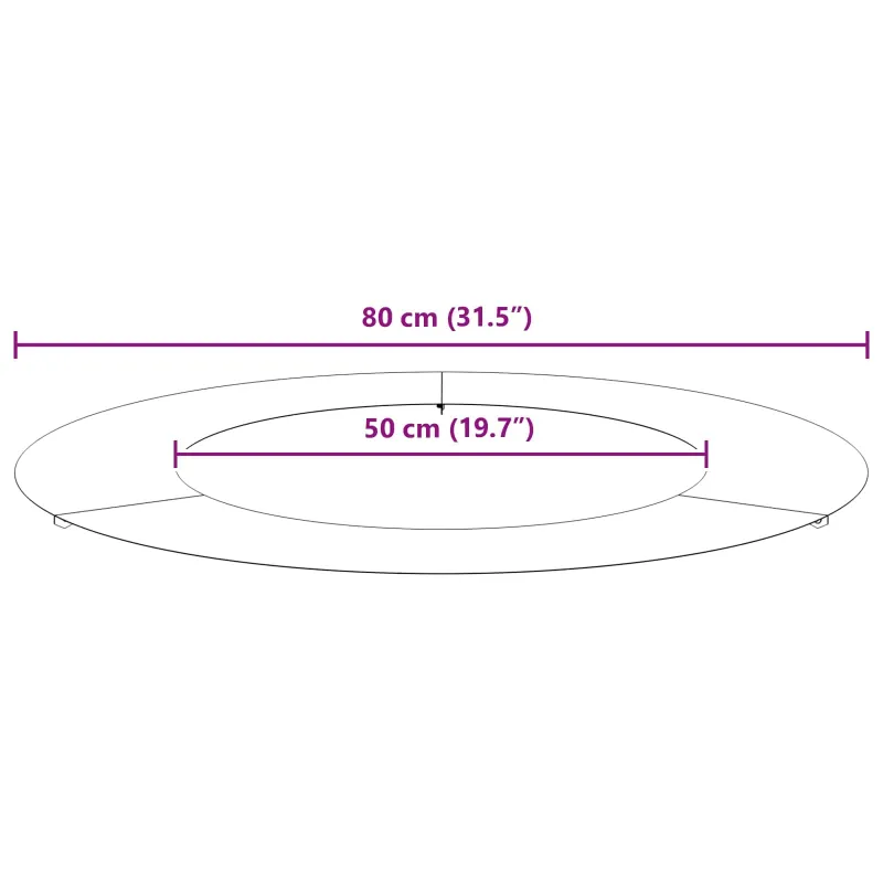 tinkamas plokščiam medžio žiedui Ruda Ø50 / 80 cm