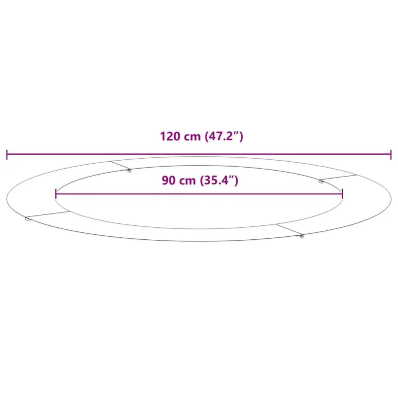 tinkamas plokštiems medžio žiedams 5 pcs Sidabro Ø90 / 120 cm