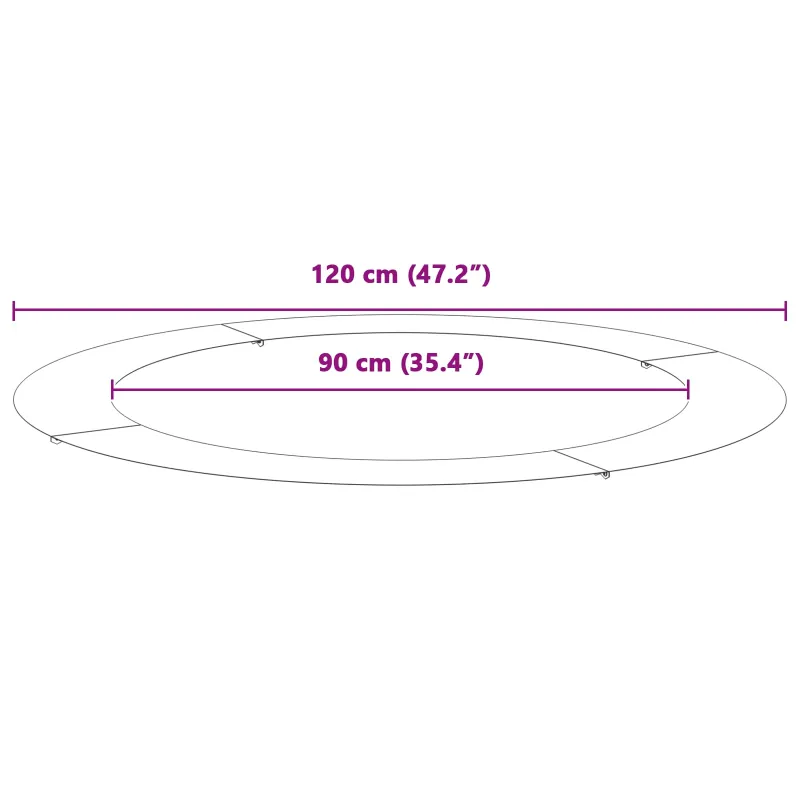 tinkamas plokščiam medžio žiedui Ruda Ø90 / 120 cm