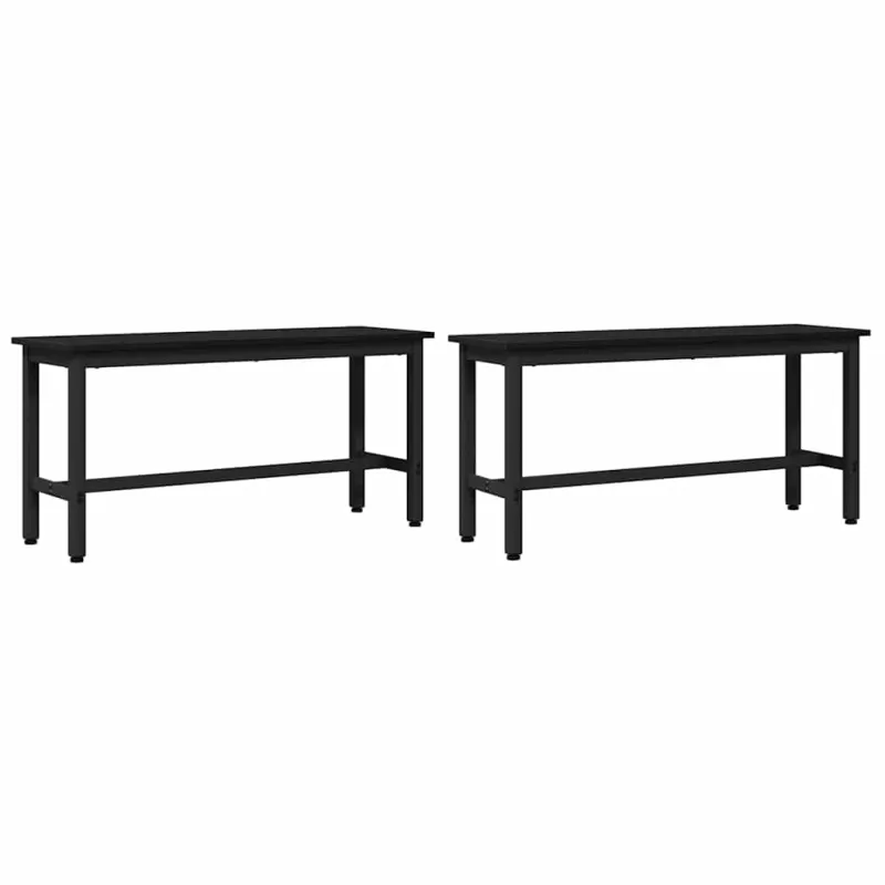Valgomojo suolas 2 pcs Juodas ąžuolas 100 x 32,5 x 48,5 cm