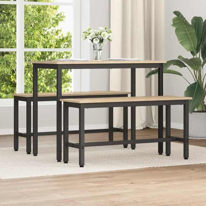 Valgomojo suolas 2 pcs Sonoma ąžuolas 100 x 32,5 x 48,5 cm