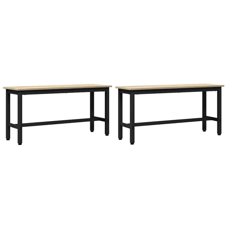 Valgomojo suolas 2 pcs Sonoma ąžuolas 100 x 32,5 x 48,5 cm