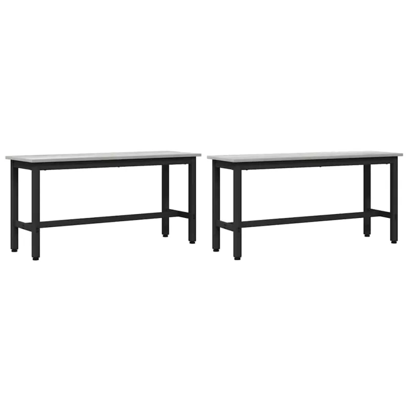 Valgomojo suolas 2 pcs Pilkas Sonoma 100 x 32,5 x 48,5 cm