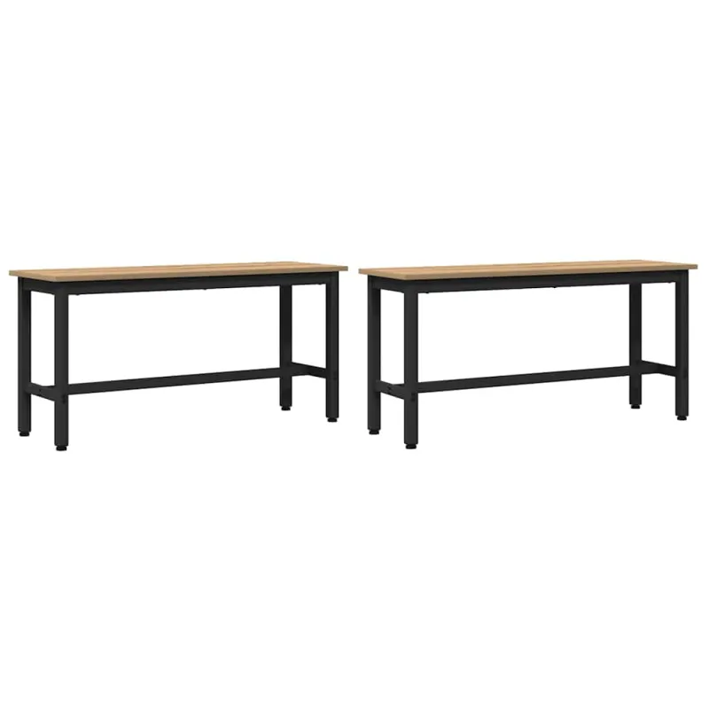 Valgomojo suolas 2 pcs Amatininkų ąžuolas 100 x 32,5 x 48,5 cm