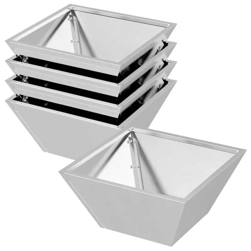 Sodo vazonas 5 pcs Sidabro 35 x 35 x 15 cm Nerūdijantis Plienas