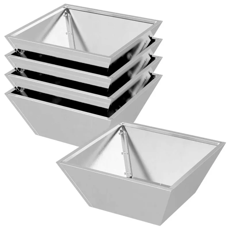 Sodo vazonas 5 pcs Sidabro 40 x 40 x 15 cm Nerūdijantis Plienas
