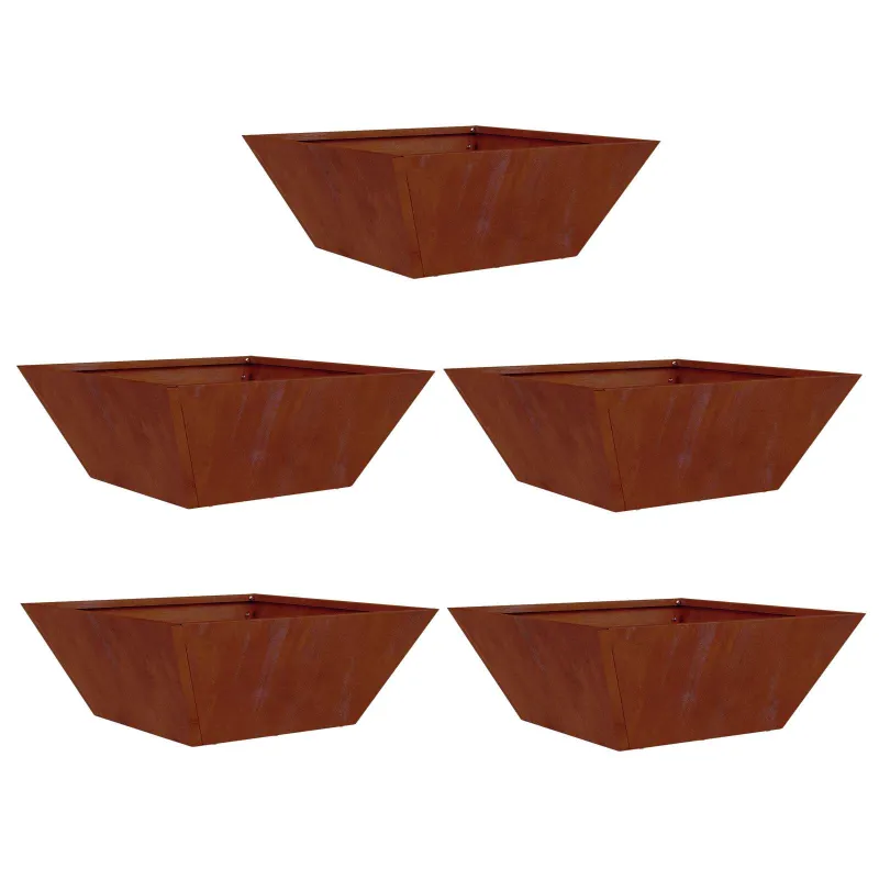Sodo vazonas 5 pcs Rūdijanti 40 x 40 x 15 cm
