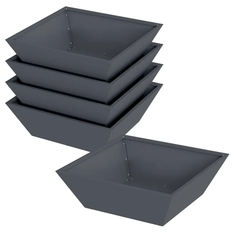 Sodo vazonas 5 pcs Antracitas 50 x 50 x 15 cm