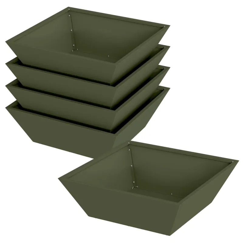 Sodo vazonas 5 pcs Alyvuogių žalia 50 x 50 x 15 cm