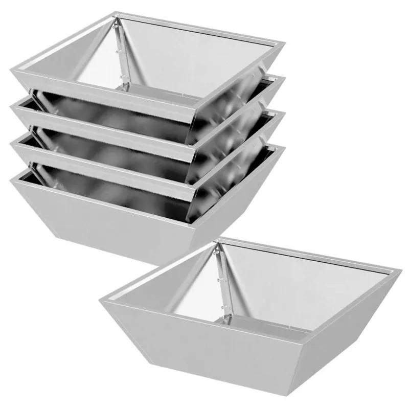 Sodo vazonas 5 pcs Sidabro 50 x 50 x 15 cm Nerūdijantis Plienas