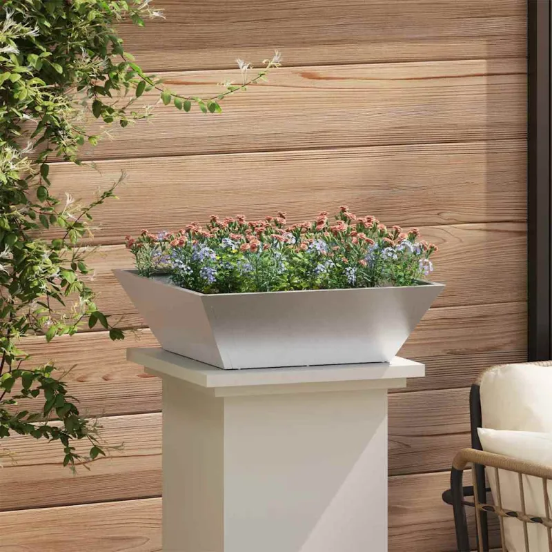 Sodo vazonas 5 pcs Sidabro 50 x 50 x 15 cm Nerūdijantis Plienas