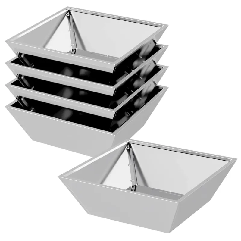 Sodo vazonas 5 pcs Sidabro 50 x 50 x 15 cm Cinkuota plienas