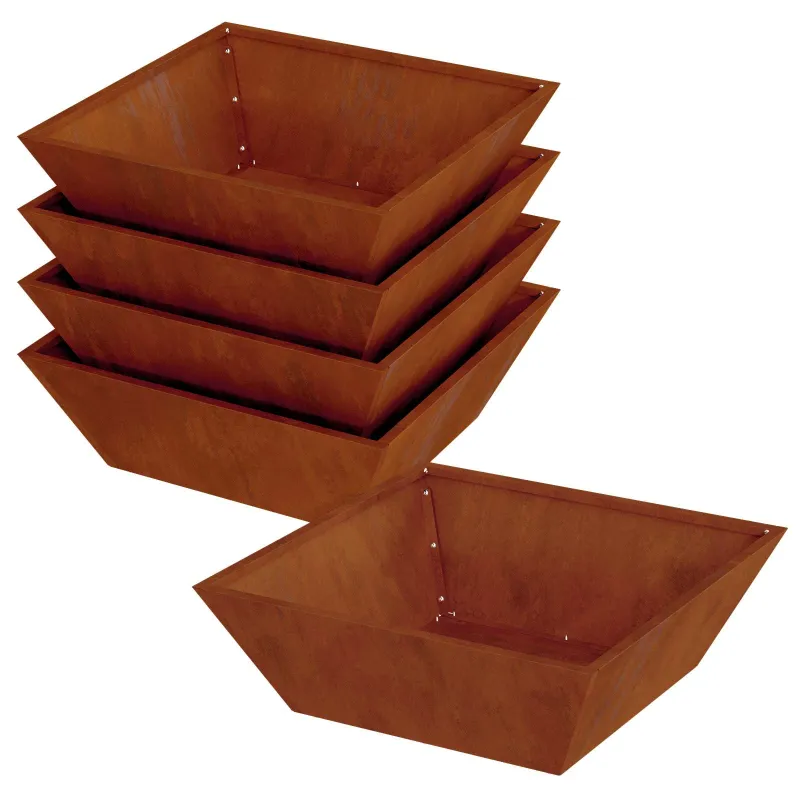 Sodo vazonas 5 pcs Rūdijanti 50 x 50 x 15 cm