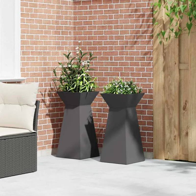 Stulpinis sodinukas 2 pcs Juoda 35 x 35 x 73 cm