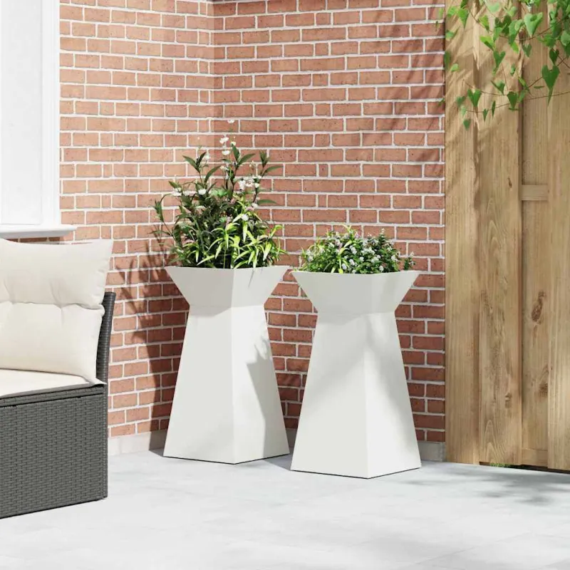 Stulpinis sodinukas 2 pcs Balta 35 x 35 x 73 cm