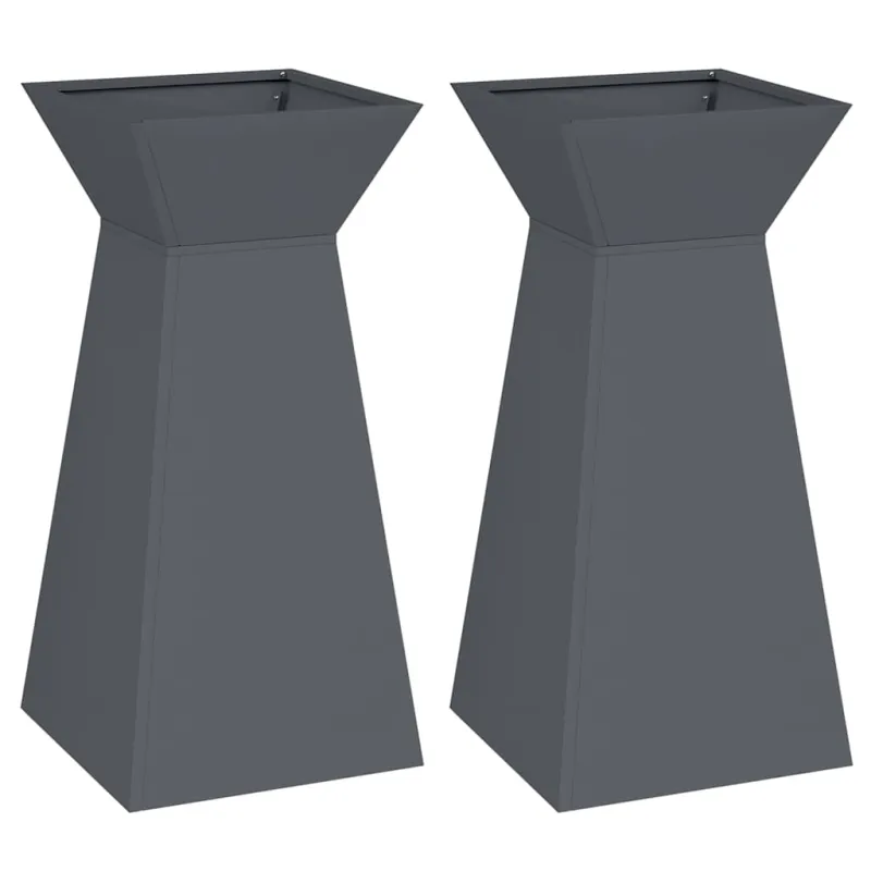Stulpinis sodinukas 2 pcs Antracitas 35 x 35 x 73 cm