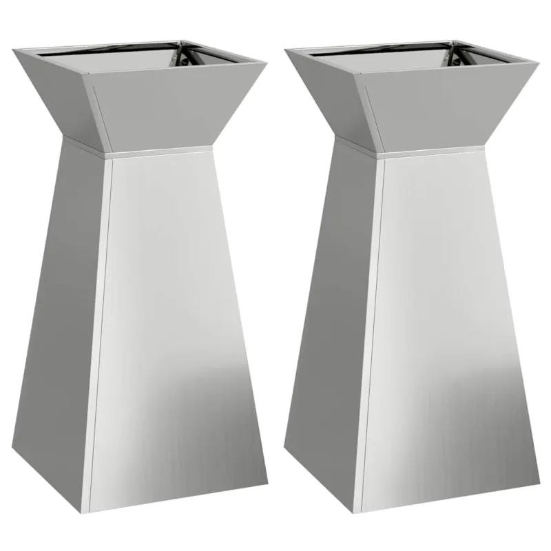 Stulpinis sodinukas 2 pcs Sidabro 35 x 35 x 73 cm