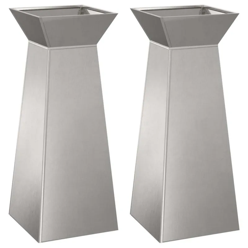 Stulpinis sodinukas 2 pcs Sidabro 40 x 40 x 100 cm