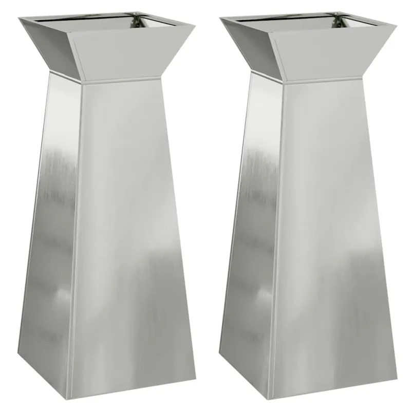 Stulpinis sodinukas 2 pcs Sidabro 40 x 40 x 100 cm