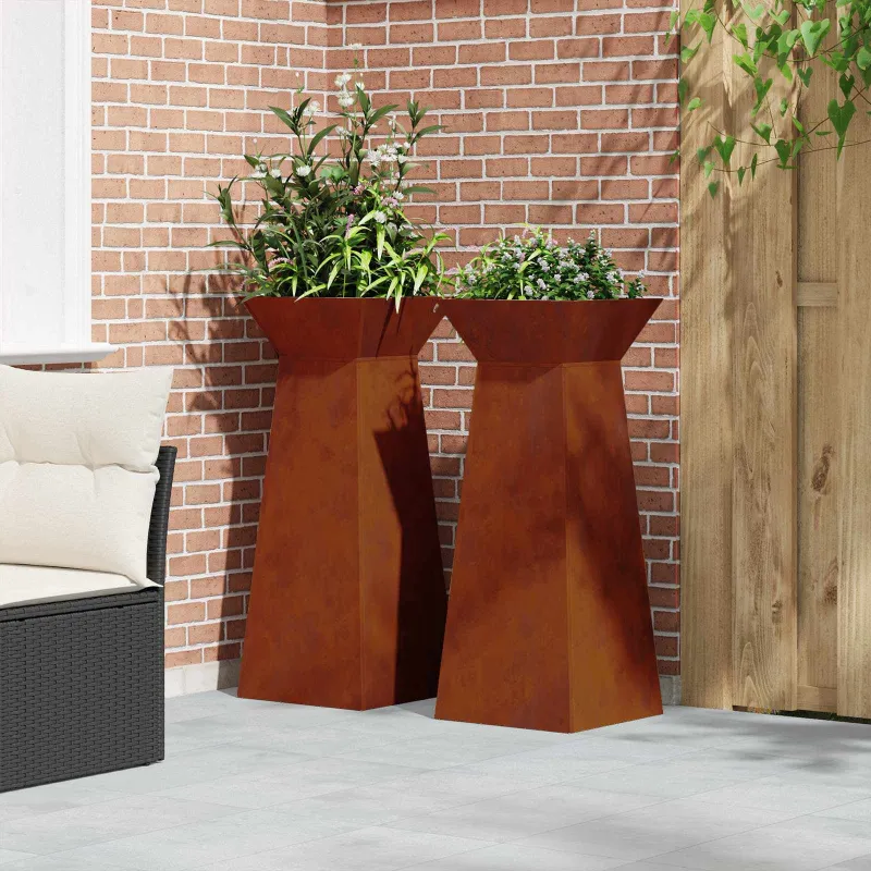 Stulpinis sodinukas 2 pcs Sidabro 40 x 40 x 100 cm