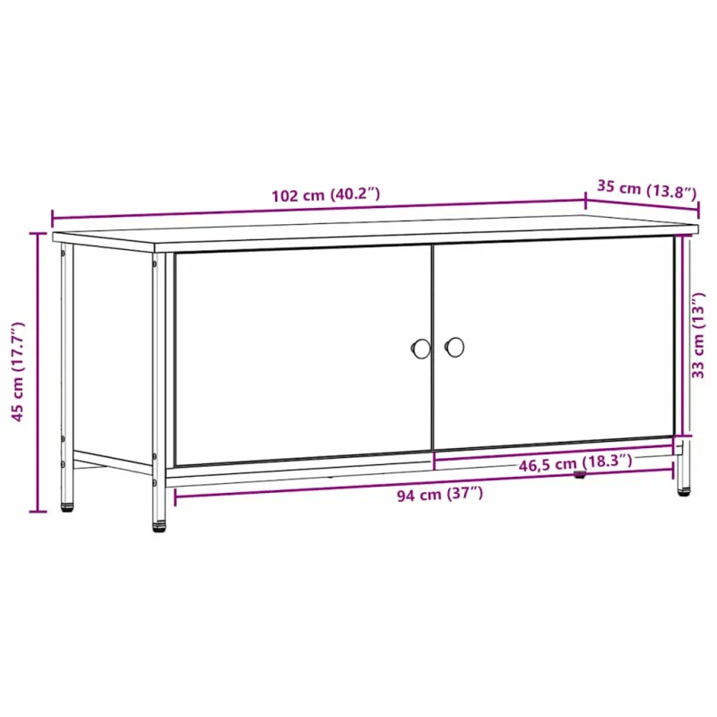 Televizoriaus spintelė Senovinis medis 100 x 35 x 45 cm