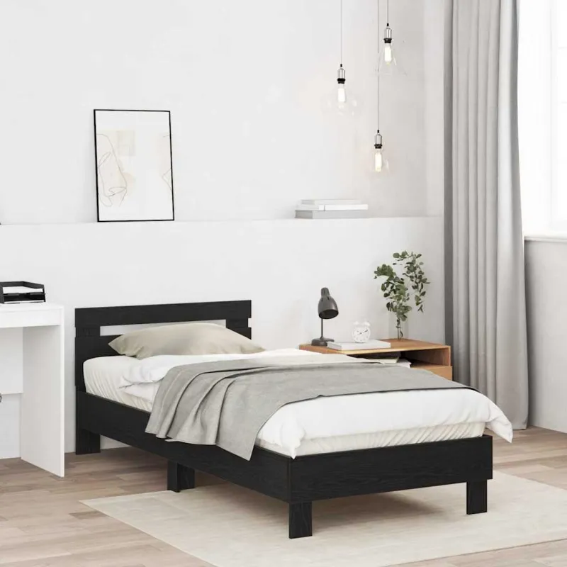 Lovos rėmas Juodas ąžuolas 203 x 95 x 70 cm Apdirbta mediena